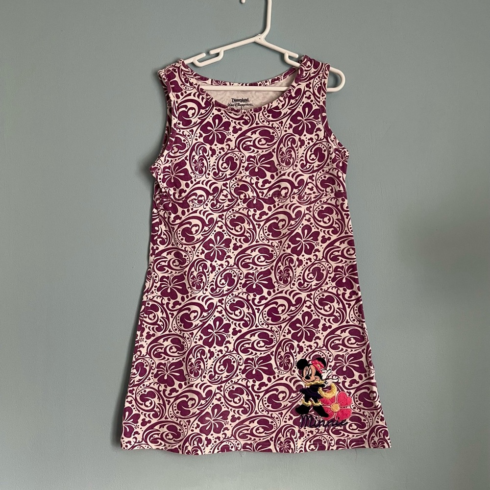 Disney Purple and White Floral Minnie Mouse Tank Dress